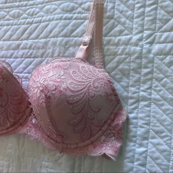 La Mystere Sophia Lace Bra: Pink - Picture 3 of 7
